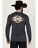 Image #1 - Ariat Men's Saltillo Lockup Long Sleeve Graphic Shirt, Heather Blue, hi-res