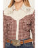 Image #3 - Howdy Hanny Women's Gingham Western Embroidered Long Sleeve Pearl Snap Western Shirt, Brown, hi-res