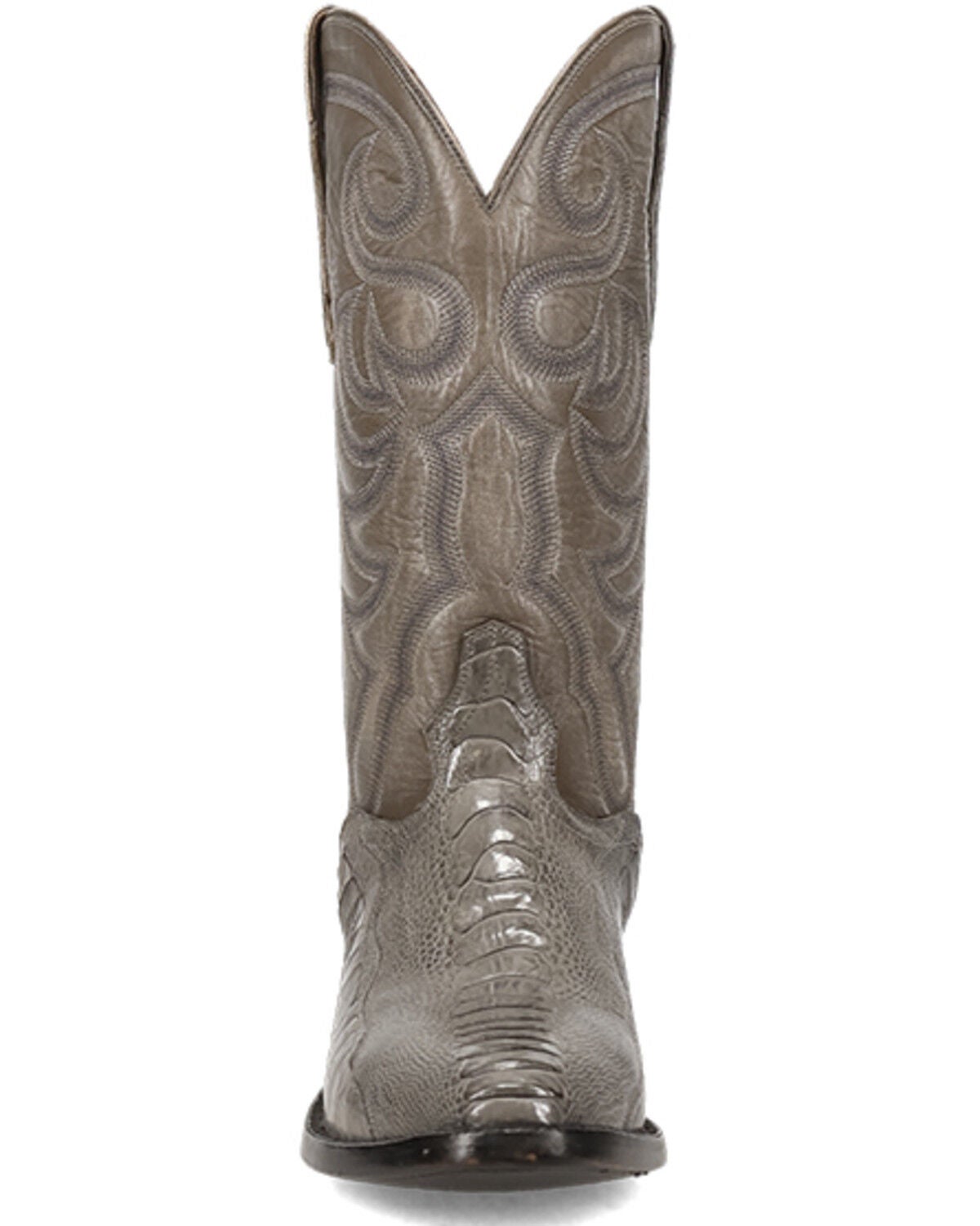 Image #4 - El Dorado Men's Exotic Ostrich Leg Tall Western Boots - Round Toe, Grey, hi-res