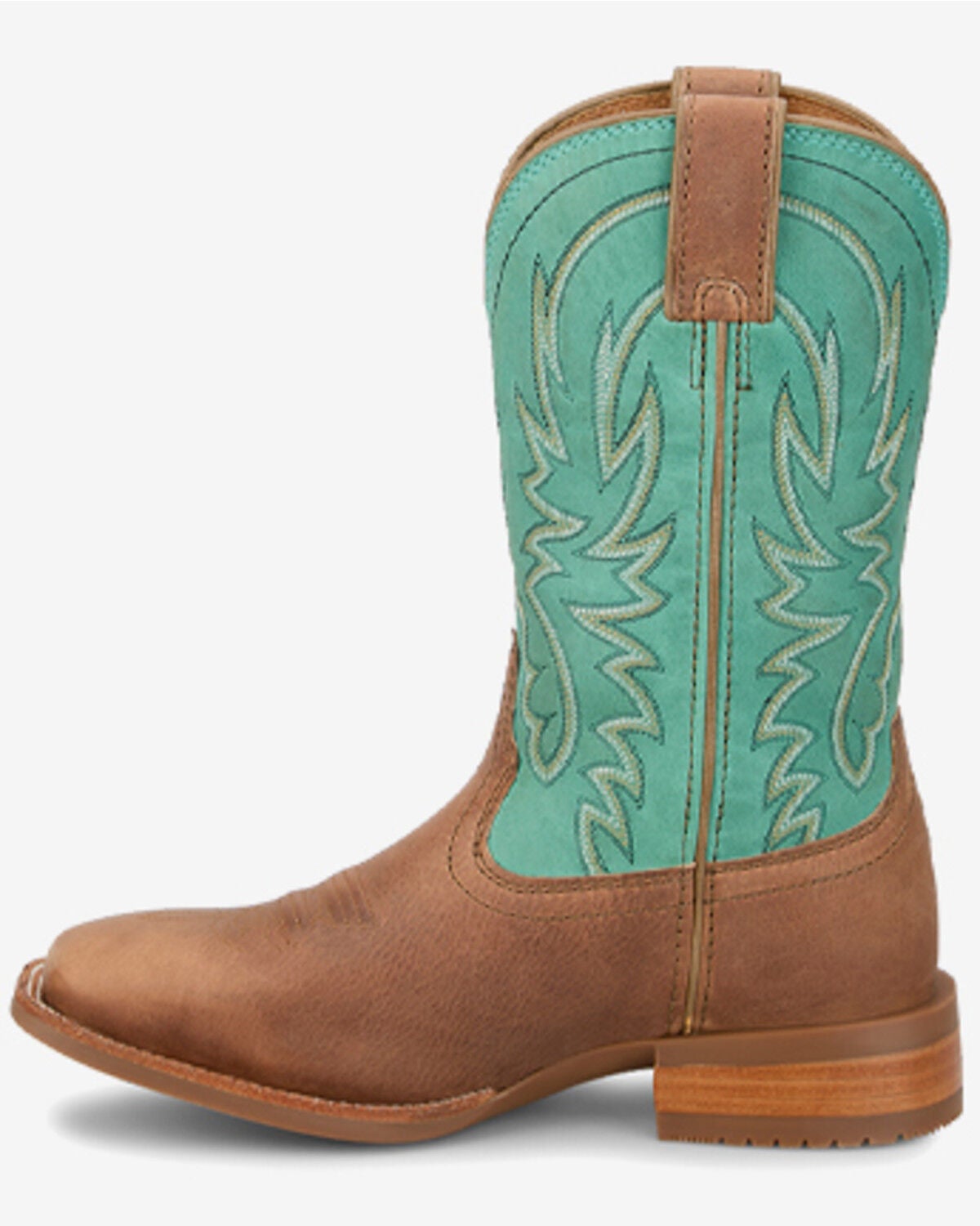 Image #3 - Justin Women's.Outlaw Ryley Performance Western Boots - Broad Square Toe, Tan/turquoise, hi-res