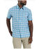 Image #1 - Carhartt Men's Force Sun Defender™ Relaxed Fit Lightweight Plaid Print Short Sleeve Button-Down Shirt, Aqua, hi-res