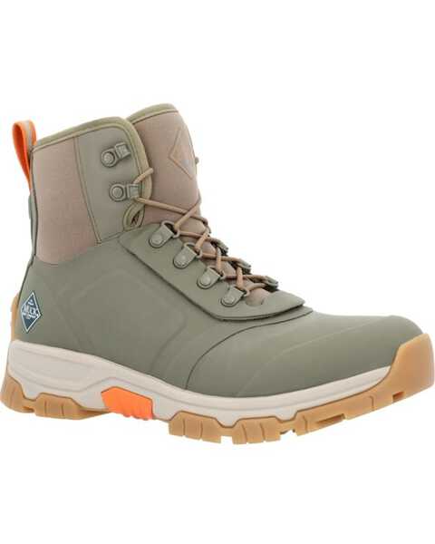 Muck Boots Men's Apex Waterproof Lace-Up Work Boots - Round Toe , Sage, hi-res