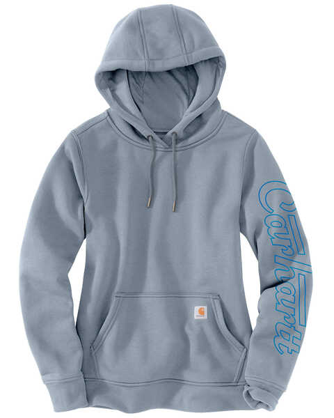 Carhartt Women's Rain Defender® Relaxed Fit Midweight Graphic Hoodie , Light Blue, hi-res