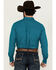 Image #4 - RANK 45® Men's Wagon Geo Print Long Sleeve Button-Down Performance Stretch Western Shirt, Teal, hi-res