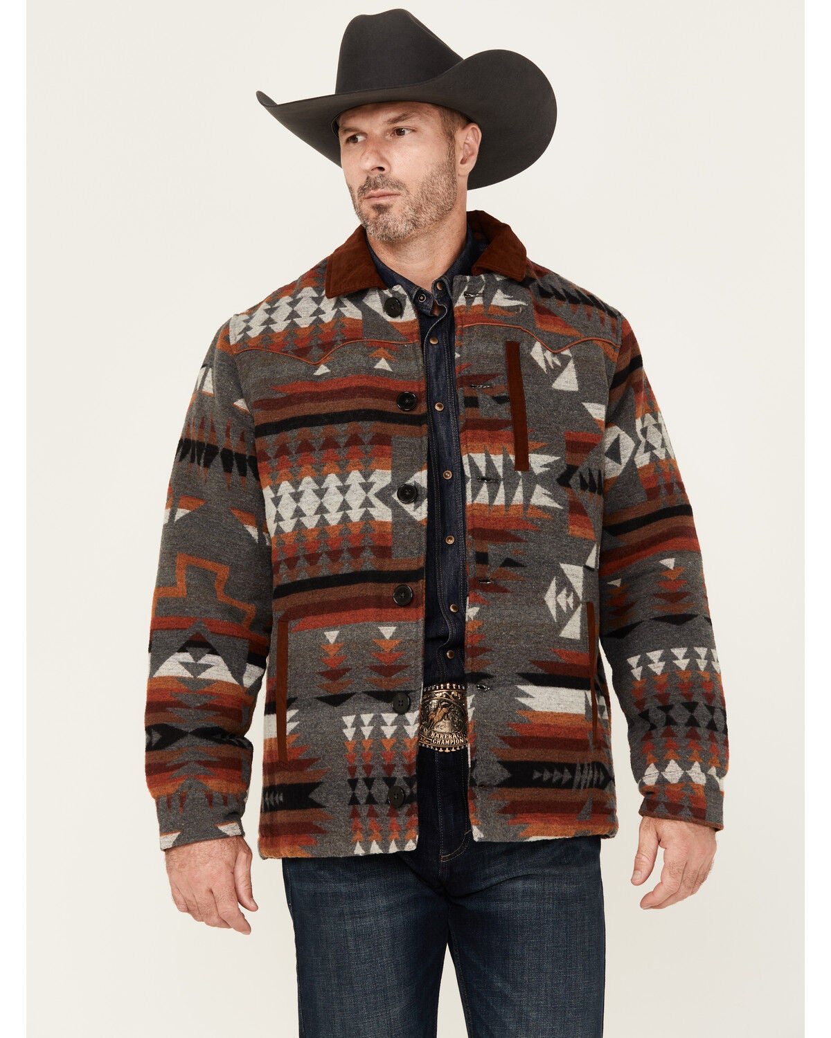 Cody James Men's Medium Wash Snap Sherpa Denim Jacket | Sheplers