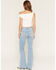 Image #1 - 7 For All Mankind Women's Light Wash Mid Rise Slim Trouser Stretch Denim Jeans, Light Wash, hi-res