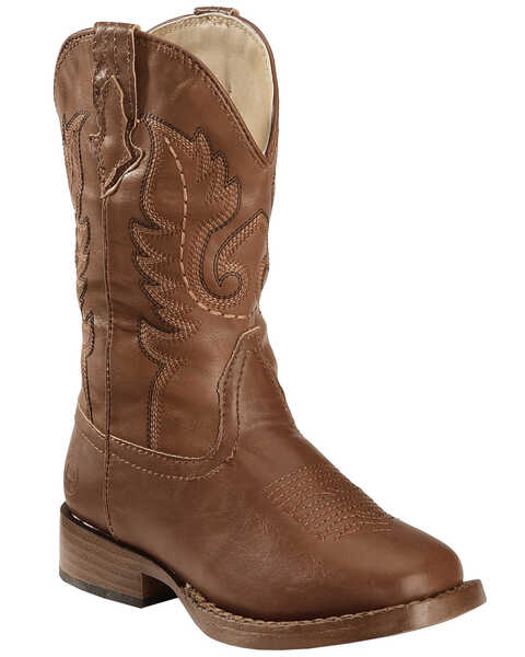 Roper Boys' Brown and Tan Texson Boots - Round Toe, Brown, hi-res