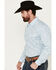 Image #2 - Panhandle Men's Paisley Print Long Sleeve Pearl Snap Western Shirt, Light Blue, hi-res