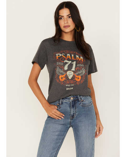 Image #1 - Kerusso Women's Psalm 71 Logo Graphic Tee, Charcoal, hi-res