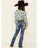 Shyanne Little Girls' Medium Wash Embroidered Scoop Pocket Bootcut Jeans , Blue, hi-res