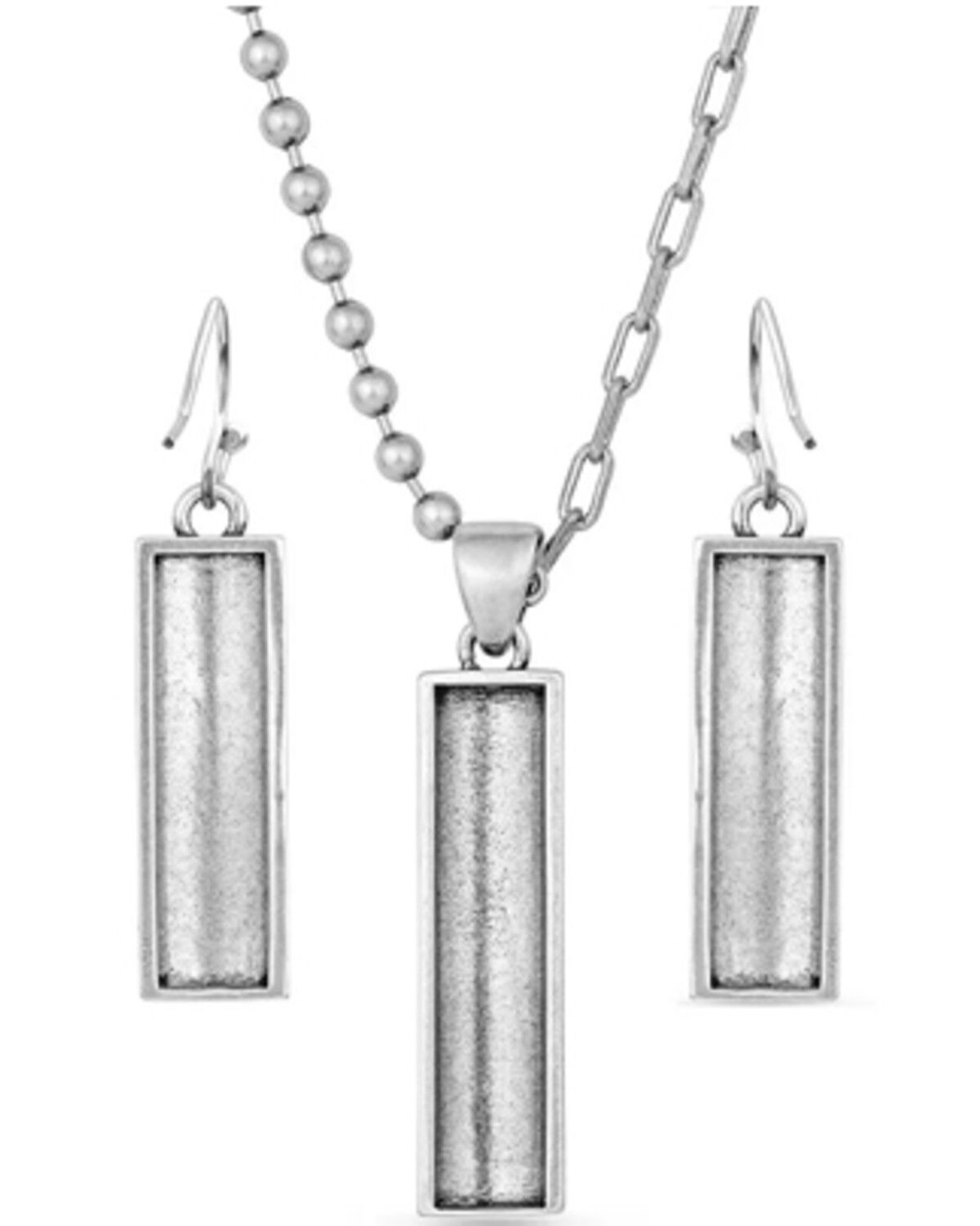 Image #2 - Montana Silversmiths Women's Western Stonehenge Buffed Jewelry Set, Silver, hi-res