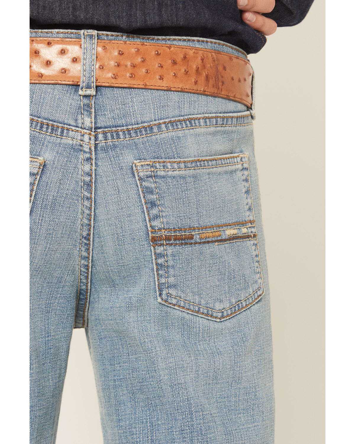 Image #4 - Ariat Boys' B4 Jones Light Wash Relaxed Bootcut Stretch Denim Jeans, Light Wash, hi-res