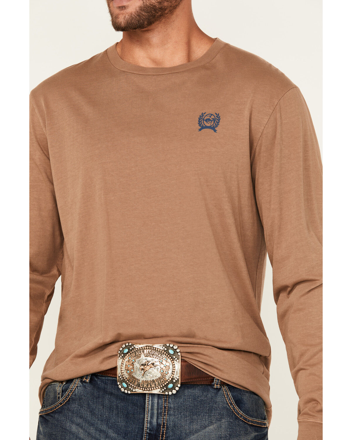 Image #3 - Cinch Men's Cowboy Long Sleeve Graphic T-Shirt, Lt Brown, hi-res