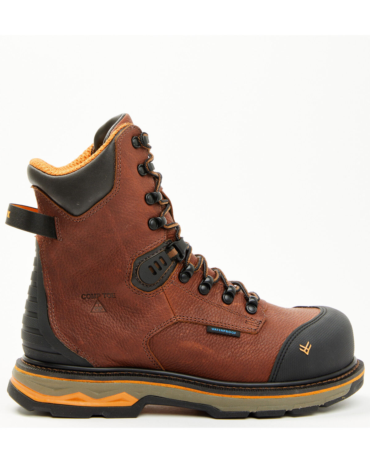 Image #2 - Hawx Men's 8" Enduro Heavy Industrial Lace-Up Waterproof Work Boots - Composite Toe, Dark Brown, hi-res
