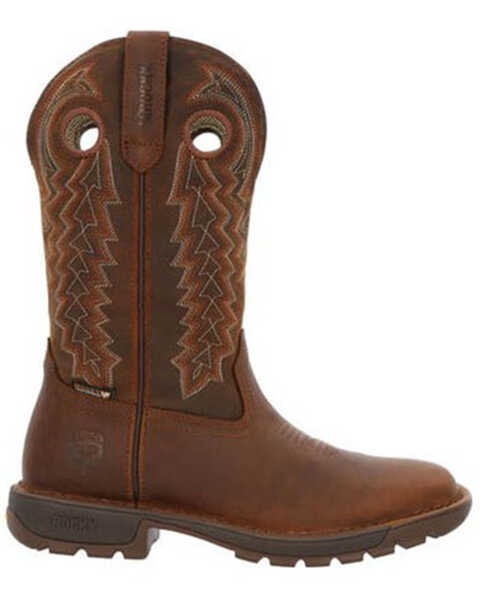 Rocky Women's Legacy 32 Waterproof Pull On Western Boot - Broad Square Toe , Brown, hi-res