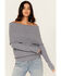 Image #1 - Shyanne Women's Off The Shoulder Cable Knit Sweater, Slate, hi-res