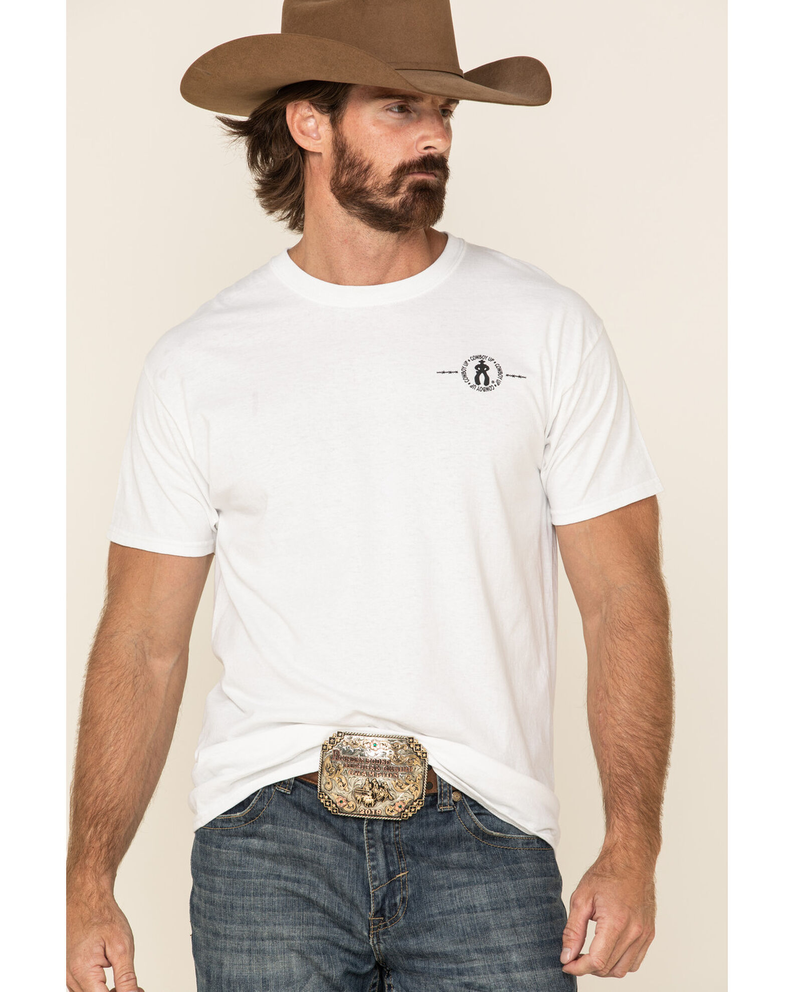 white t shirt cowboy