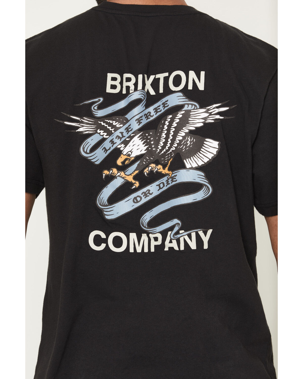 Image #4 - Brixton Men's Boot Barn Exclusive Live Free Short Sleeve Graphic T-Shirt, Black, hi-res