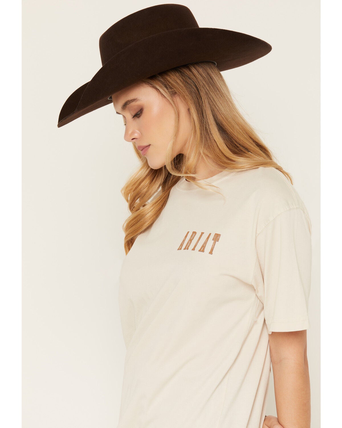 Image #3 - Ariat Women's Boot Barn Exclusive Sunflower Logo Short Sleeve Graphic Tee, Beige, hi-res