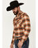 Image #2 - Pendleton Men's Wyatt Plaid Print Long Sleeve Pearl Snap Western Shirt , Coffee, hi-res