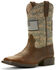 Image #1 - Ariat Boys' Patriot American Flag Western Boots - Broad Square Toe, Brown, hi-res