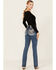 Image #1 - Miss Me Women's Dark Wash Mid Rise Stretch Bootcut Jeans , Dark Wash, hi-res