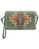 Montana West Women's Southwest Print Crossbody Clutch, Green, hi-res