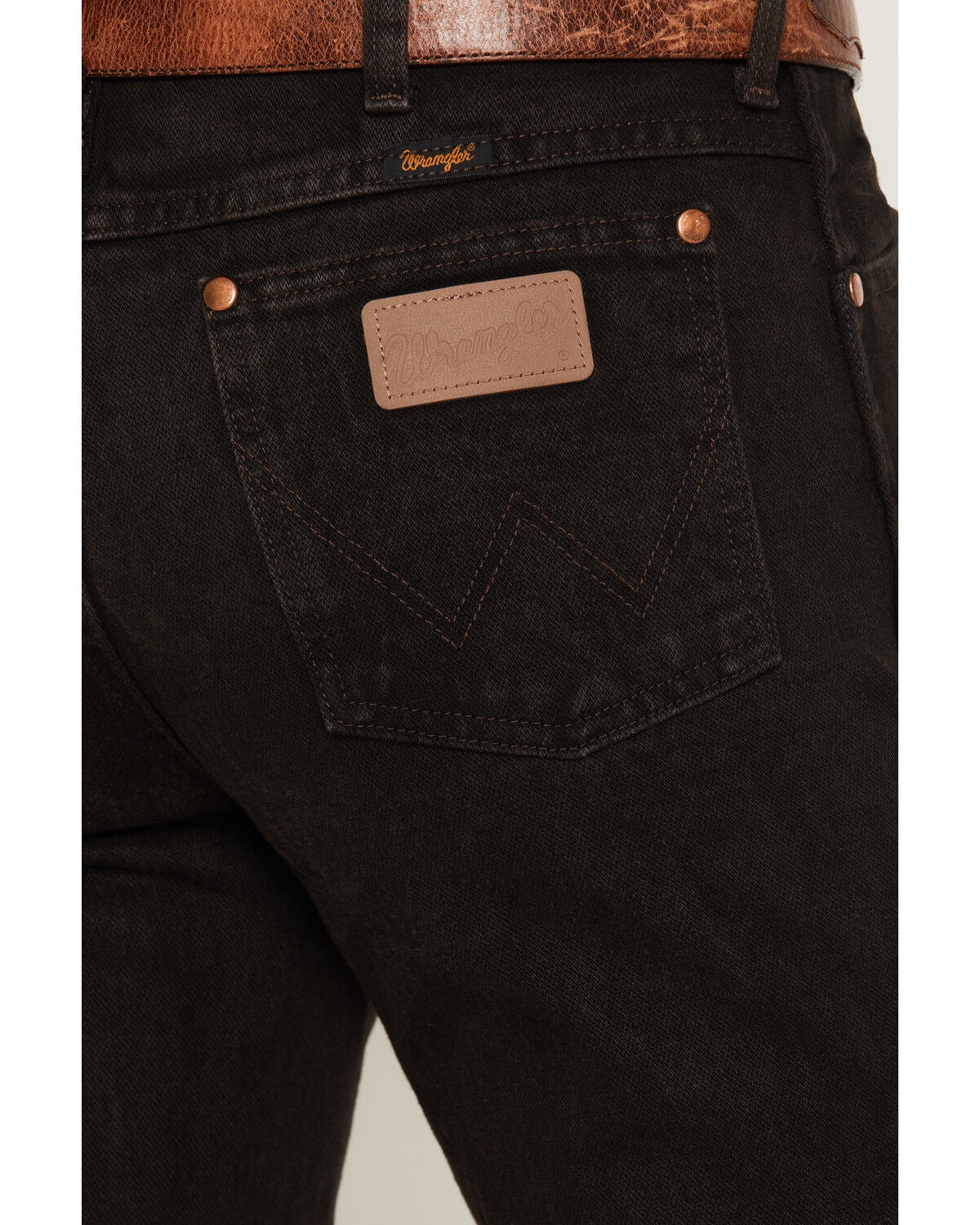 Image #4 - Wrangler Men's 936 High Rise Prewashed Cowboy Cut Slim Straight Jeans, Chocolate, hi-res