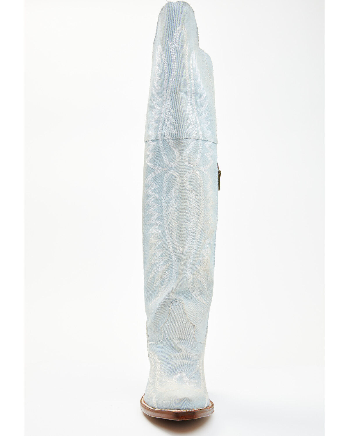 Image #4 - Dan Post Women's Denim Tall Western Boots - Snip Toe, Blue, hi-res