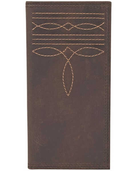 Image #1 - Justin Men's Rodeo Leather Wallet, Brown, hi-res