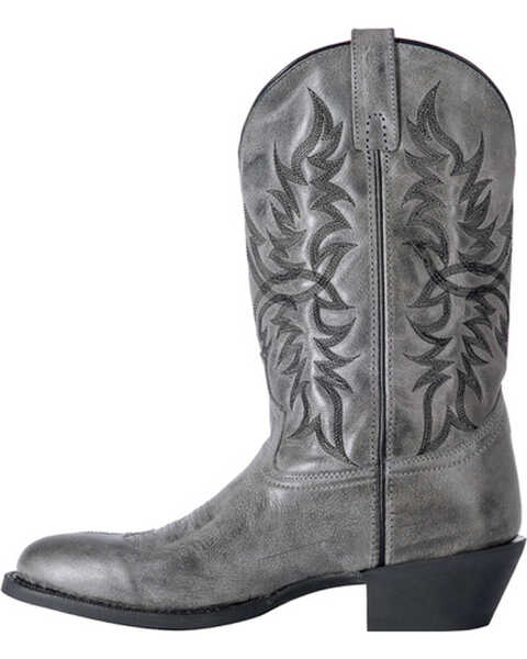 Image #3 - Laredo Men's Harding Waxy Leather Western Boots - Medium Toe, Grey, hi-res