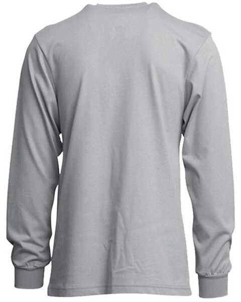 Image #2 - Lapco Men's FR Long Sleeve Button-Down Henley Work Shirt - Big & Tall, Grey, hi-res