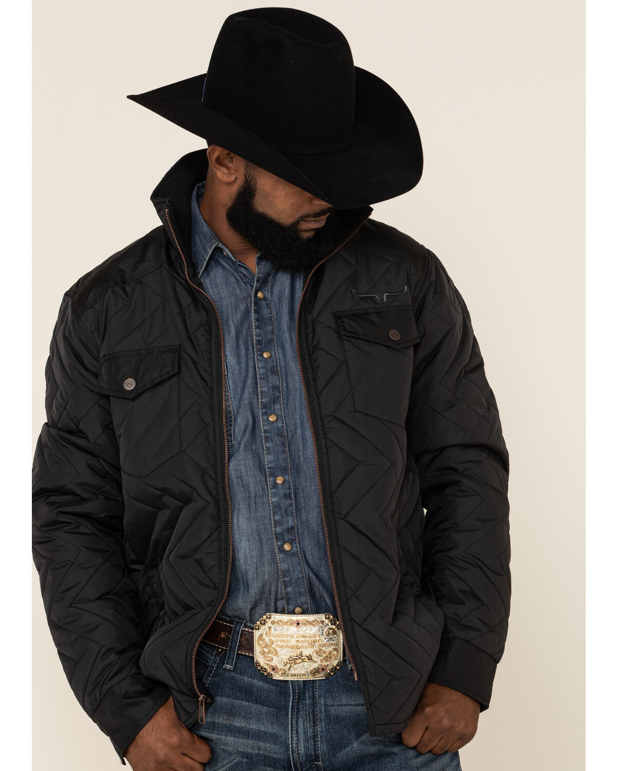 Image #1 - Kimes Ranch Men's Black Skink Quilted Shirt Jacket, , hi-res