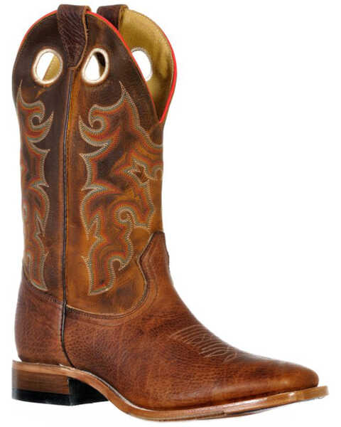 Boulet Men's Ambergold Western Boots - Wide Square Toe, Brown, hi-res