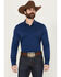 Image #1 - Cody James Black 1978® Men's Drifter Solid Long Sleeve Polo, Blue, hi-res