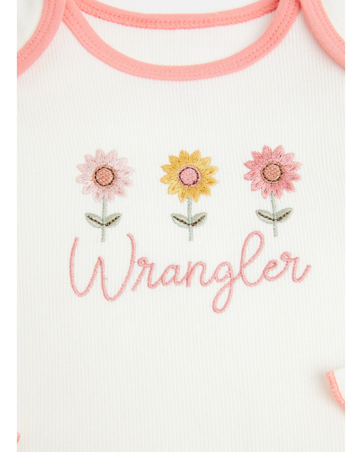 Image #2 - Wrangler Infant Girls' Flower Logo Onesie, White, hi-res