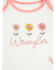 Image #2 - Wrangler Infant Girls' Flower Logo Onesie, White, hi-res