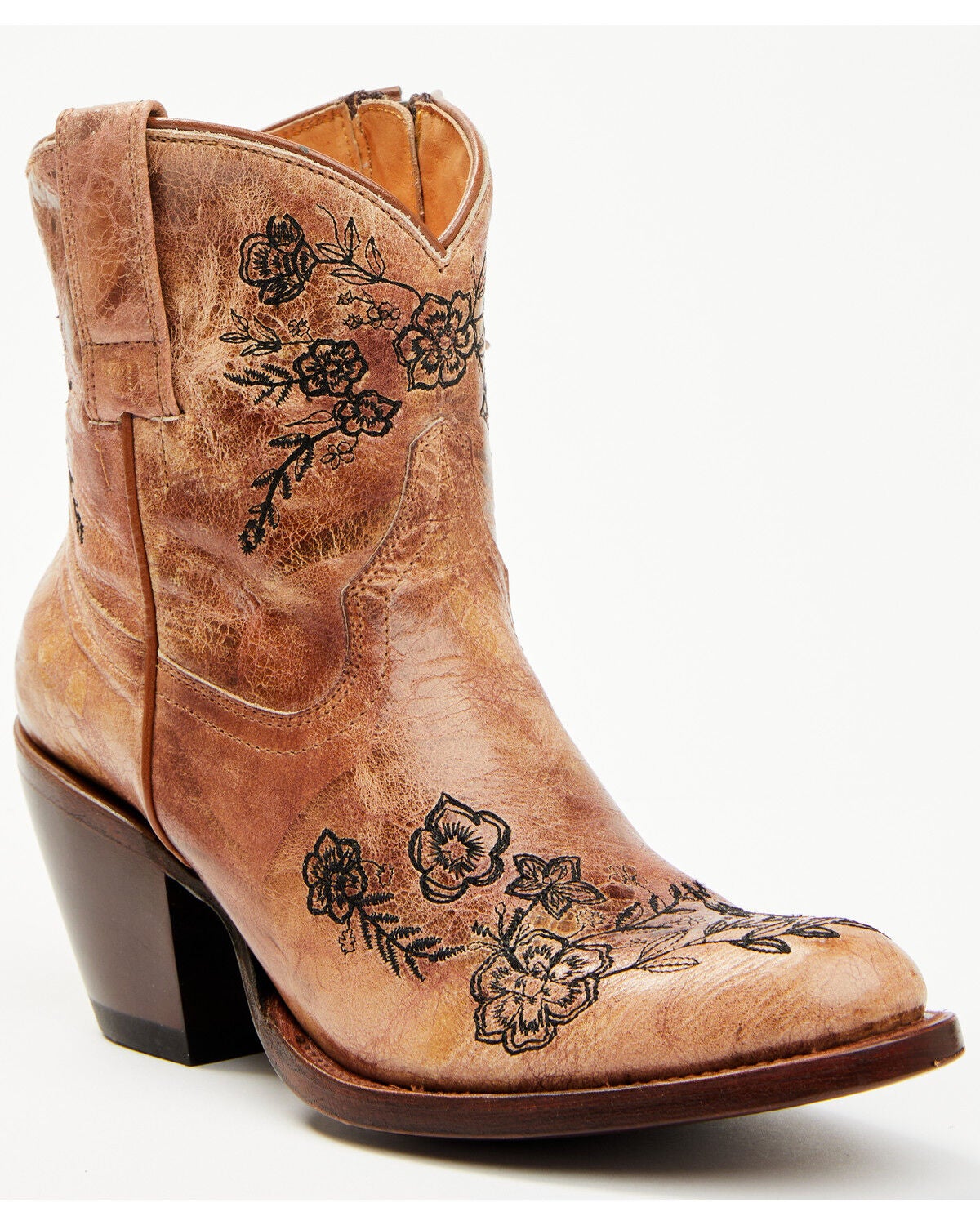 Shyanne Women's Weslia Western Booties - Round Toe, Honey, hi-res