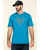 Image #1 - Hawx Men's Teal Fractal Camo Logo Graphic Work T-Shirt , Teal, hi-res