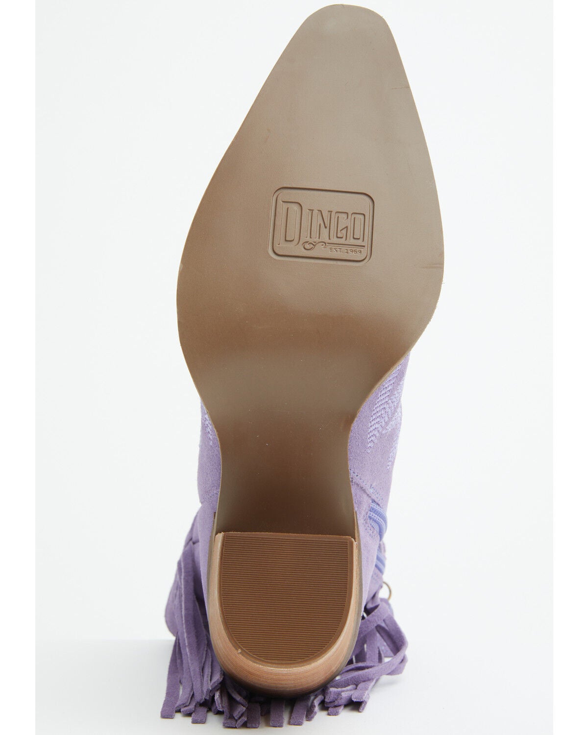 Image #7 - Dingo Women's Wild Sage Suede Fringe Western Booties - Round Toe, Purple, hi-res