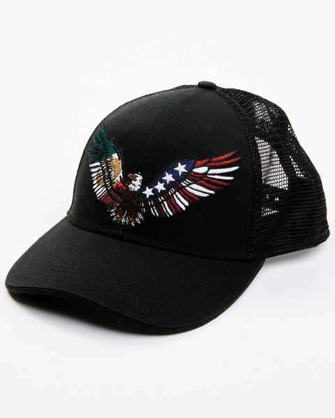 Image #1 - Cody James Men's Mexico & American Eagle Embroidered Mesh-Back Ball Cap - Black, Black, hi-res