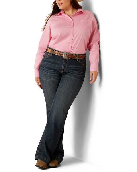 Image #3 - Ariat Women's R.E.A.L Team Kirby Long Sleeve Button-Down Stretch Western Shirt - Plus , Pink, hi-res