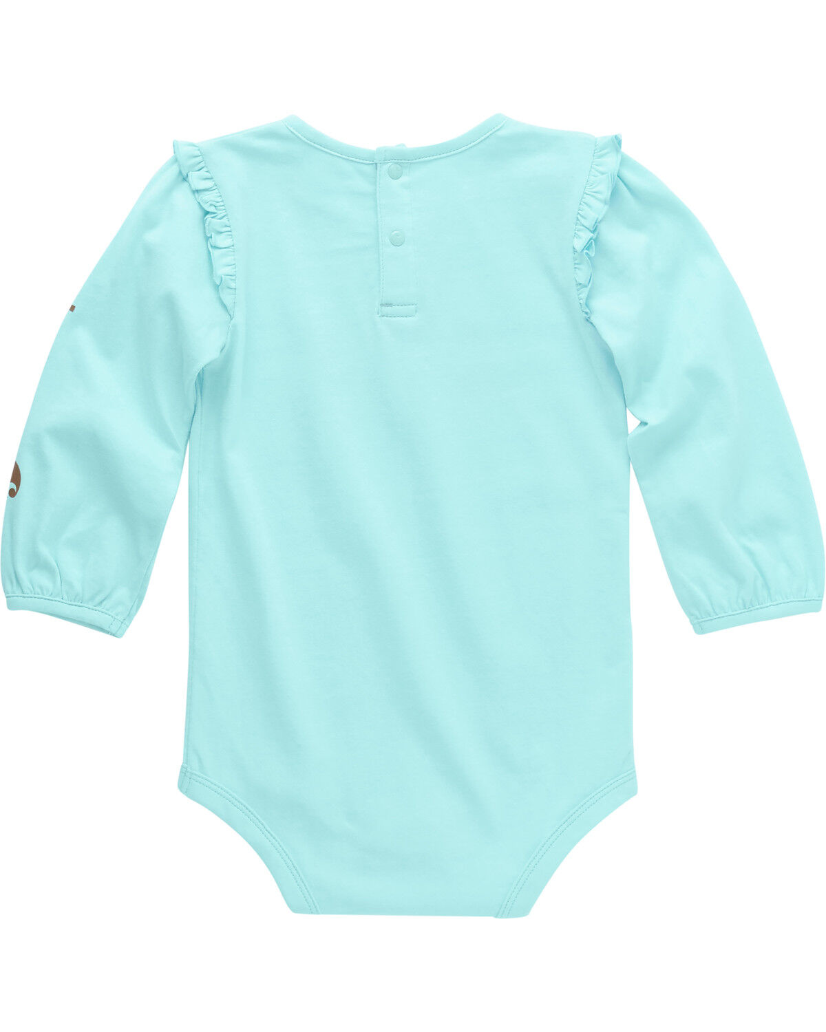Image #2 - Carhartt Infant Girls' Barn Long Sleeve Pocket Onesie, Teal, hi-res