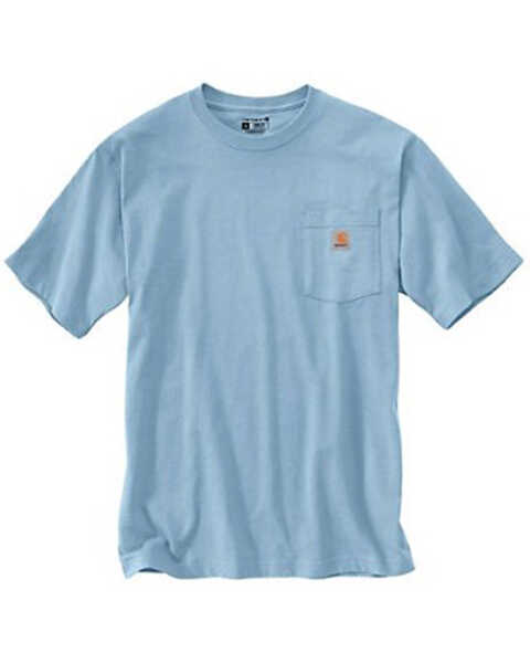 Image #1 - Carhartt Men's Loose Fit Heavyweight Short Sleeve Graphic Work T-Shirt - Tall, Light Blue, hi-res