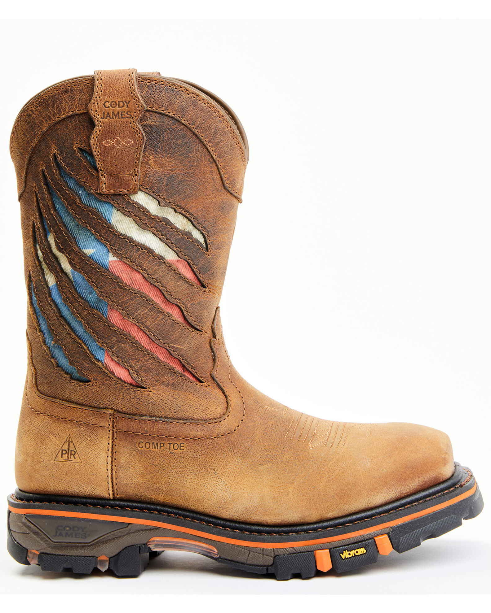 Image #2 - Cody James Men's 11" Decimator Western Work Boots - Nano Composite Toe, Brown, hi-res