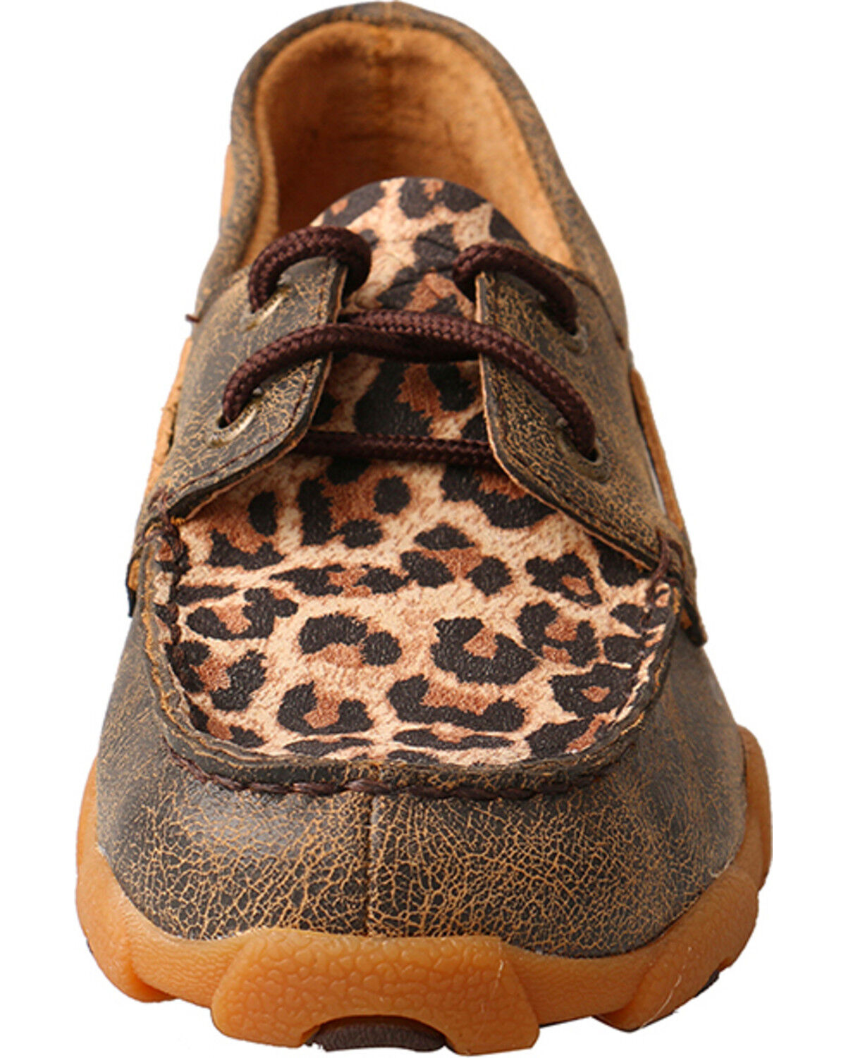 Image #4 - Twisted X Little Girls' Boat Shoe Driving Mocs, Brown, hi-res