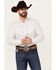 Image #1 - Ely Walker Men's Geo Print Long Sleeve Pearl Snap Western Shirt - Tall , White, hi-res