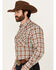 Image #2 - Wrangler Retro Men's Plaid Print Long Sleeve Snap Western Shirt, Brown, hi-res