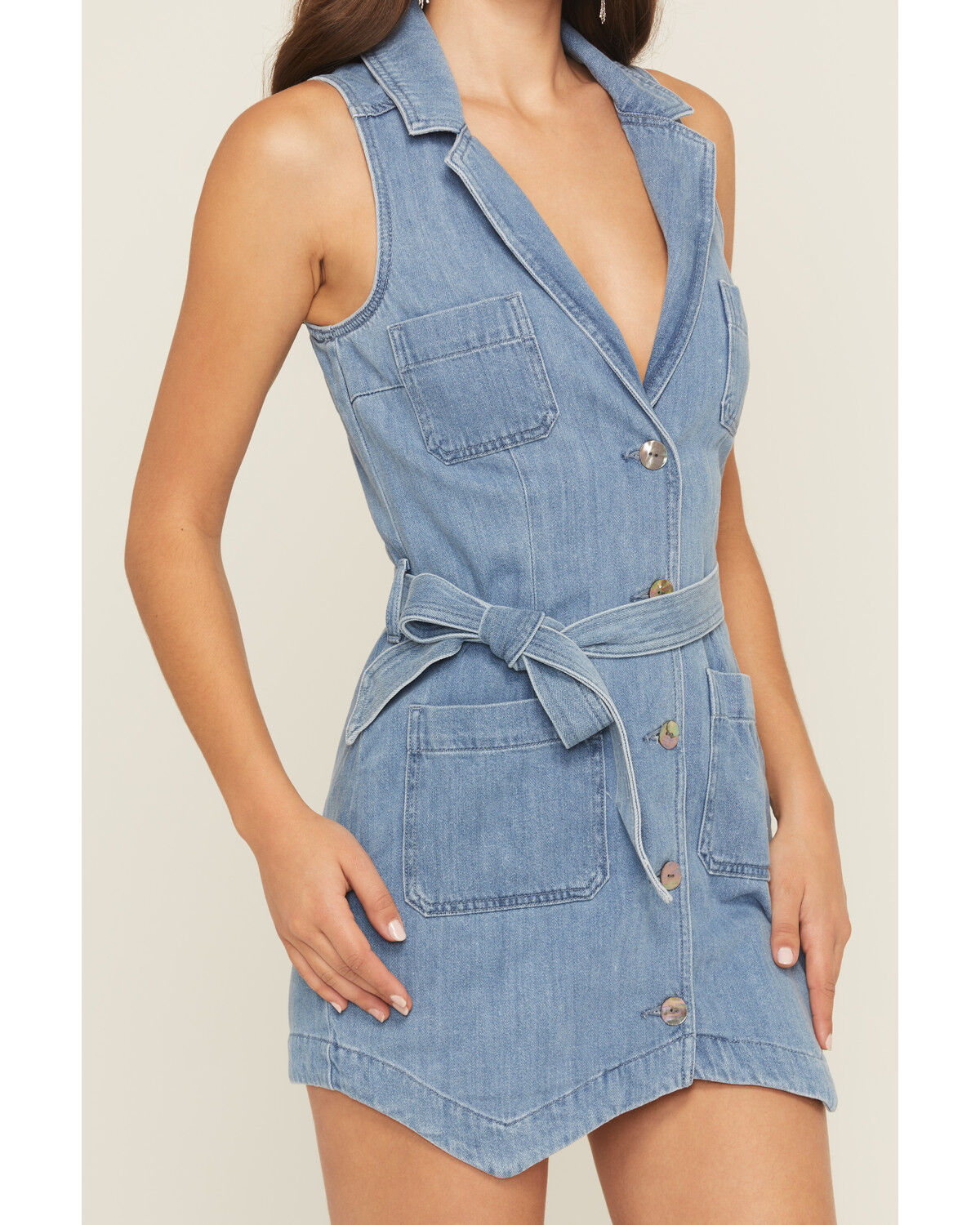 Image #3 - Show Me Your Mumu Women's Fairfield Sleeveless Tie Waist Denim Vest Mini Dress, Medium Wash, hi-res