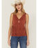 Image #1 - Idyllwind Women's Bluebell Twist & Fringe Top, Pecan, hi-res